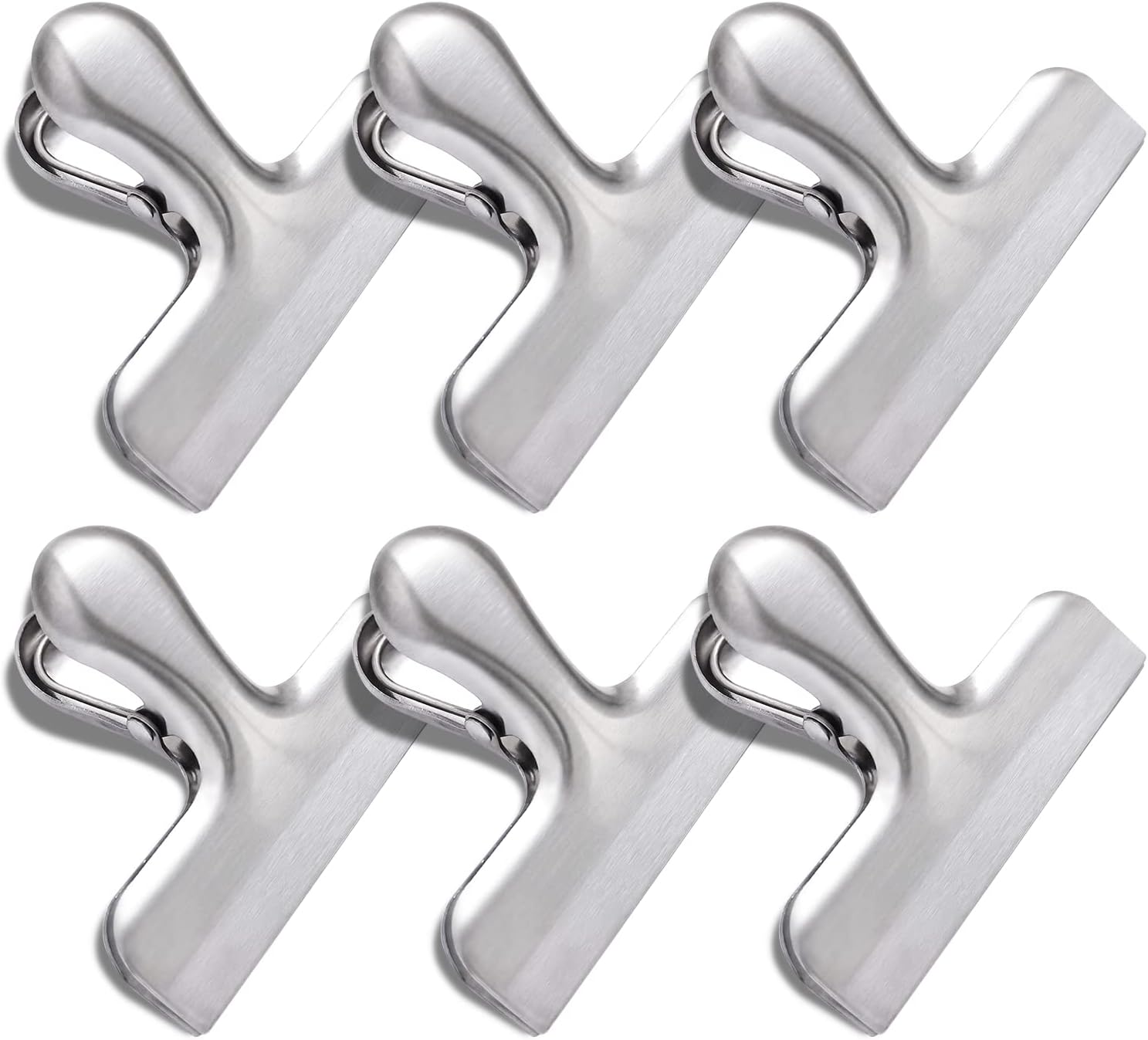 6 Pack Bag Clips, Stainless Steel Chip, Chip Clips Food Clip, Heavy Duty Air Tight Seal Kitchen Clip Snack Clamp Sliver Packs - Image 1