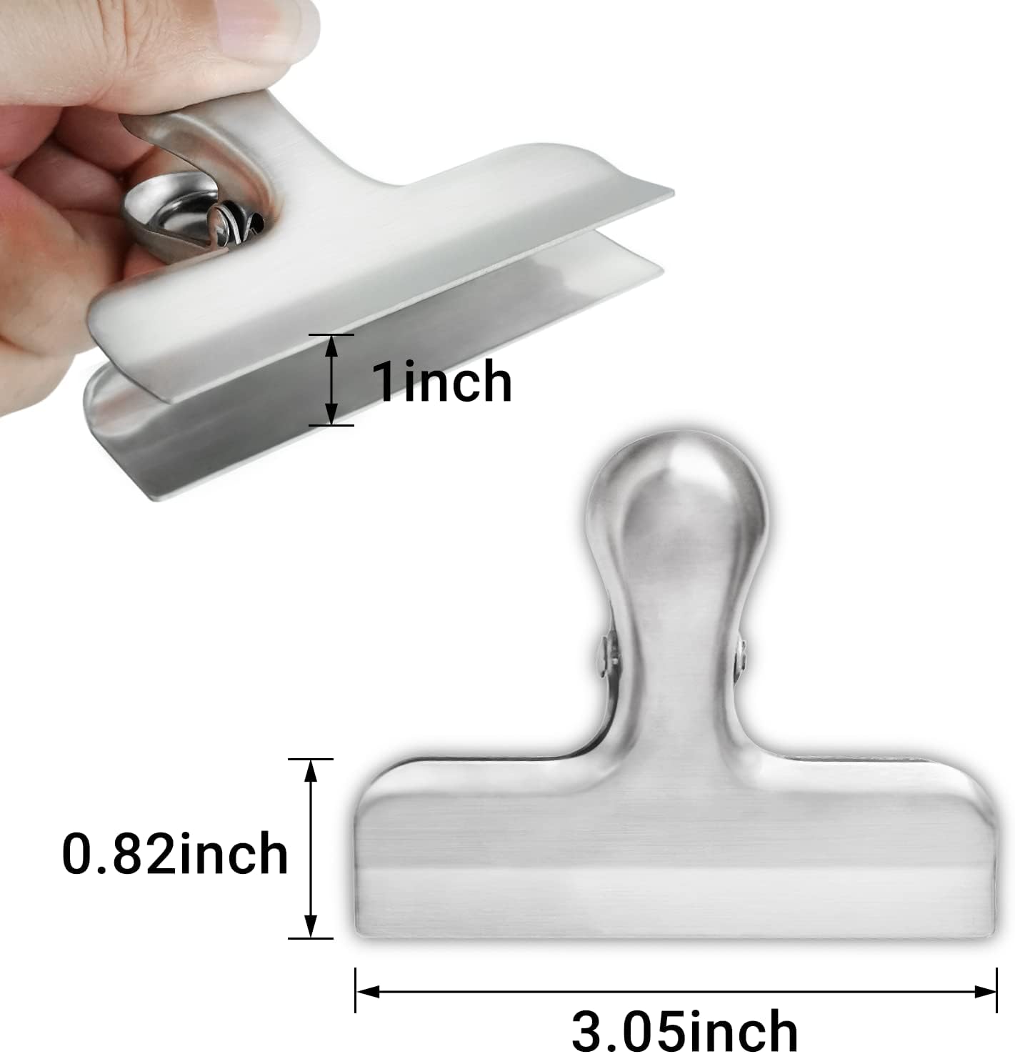 6 Pack Bag Clips, Stainless Steel Chip, Chip Clips Food Clip, Heavy Duty Air Tight Seal Kitchen Clip Snack Clamp Sliver Packs - Image 7