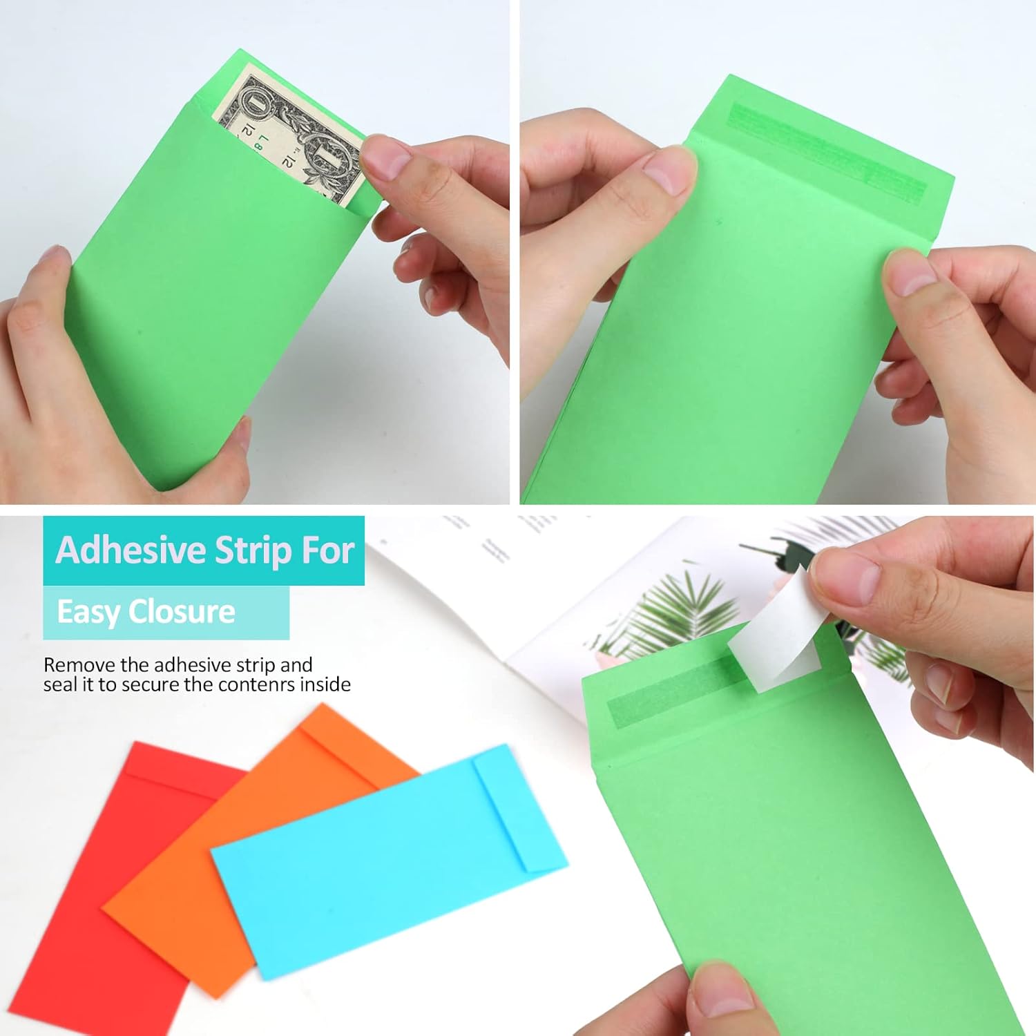 Cash Envelopes -120 Money Saving Challenge, 3.2x6.6inch for Budgeting, Coins, Checks, Gift Cards & Tickets - 3.2x6.6in - Image 5