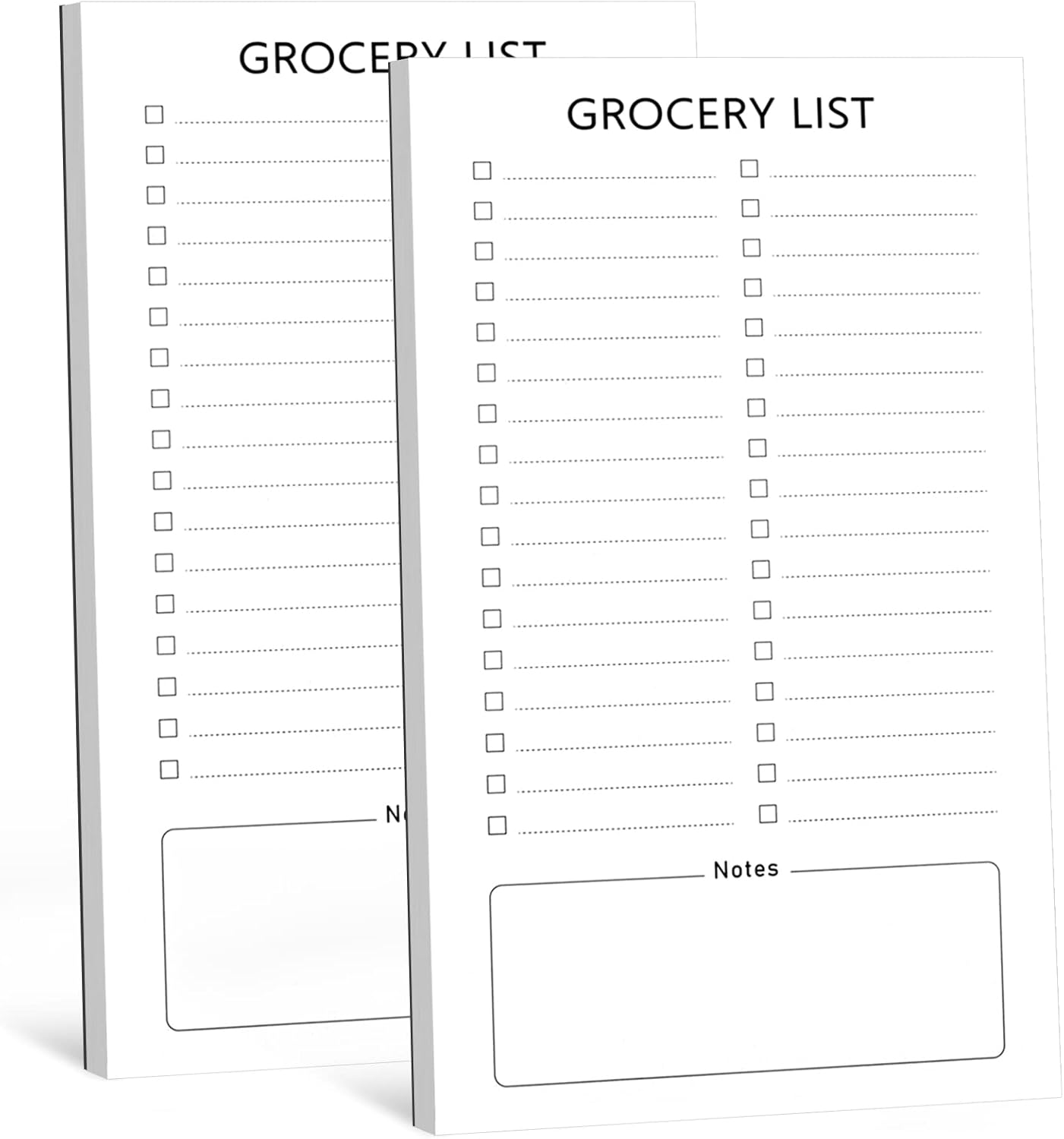 Grocery List Magnet Pad for Fridge, 2 Pack Magnetic Notepads Refrigerator, Full Back Shopping Lists, 60 Sheets Per Note Pads - - Image 1