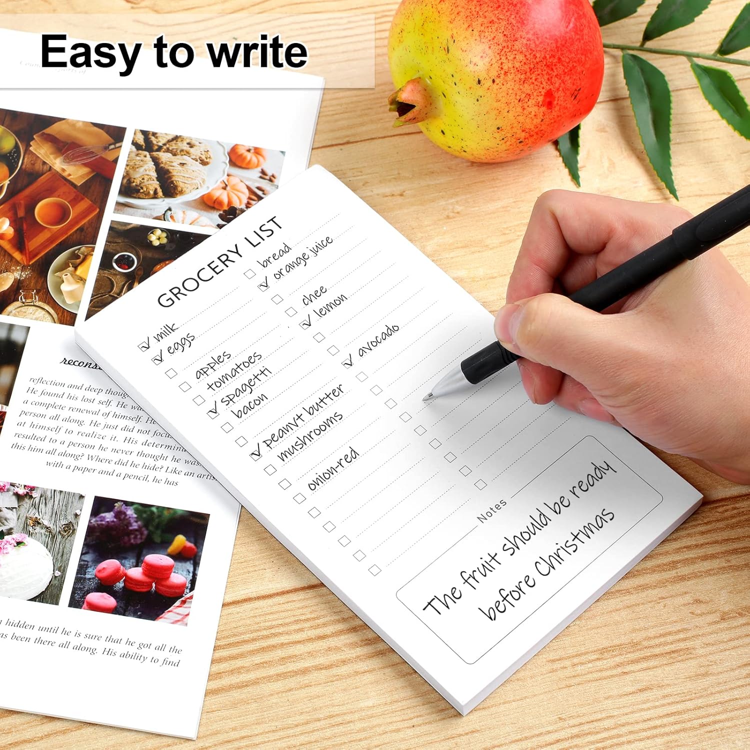 Grocery List Magnet Pad for Fridge, 2 Pack Magnetic Notepads Refrigerator, Full Back Shopping Lists, 60 Sheets Per Note Pads - - Image 4