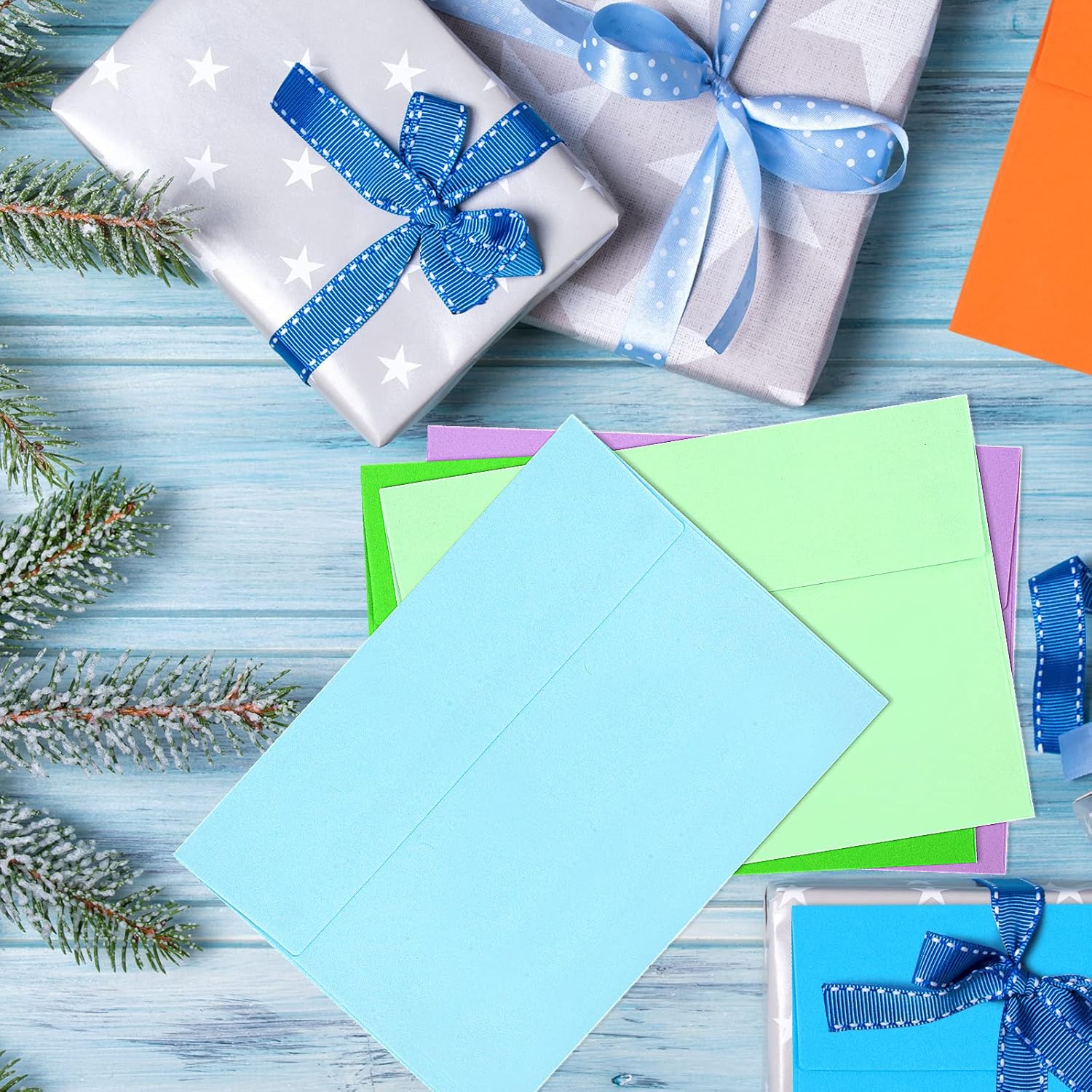 50 Pack Colored Envelope, 5x7 Envelopes, A7 Envelopes for Invitations, Printable Invitation Envelope Weddings, Photos, Postcards, Greeting Cards, Mailing - (5