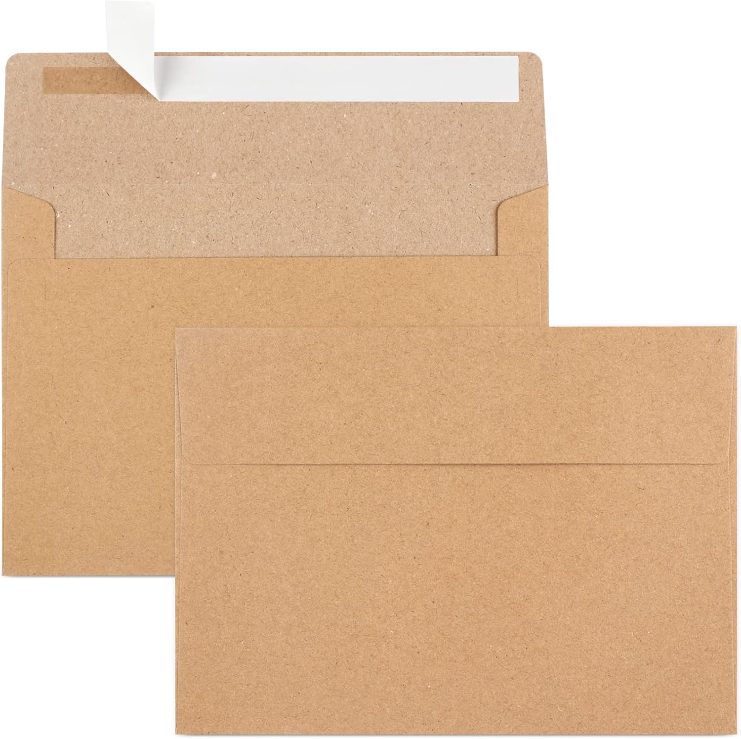50 Pack Brown Kraft Envelopes, 5x7 Envelopes for Invitations, A7 Invitation Personalize Gift Cards, Wedding, Baby Shower, Birthday Party - (5.25x7.25in) - Image 1