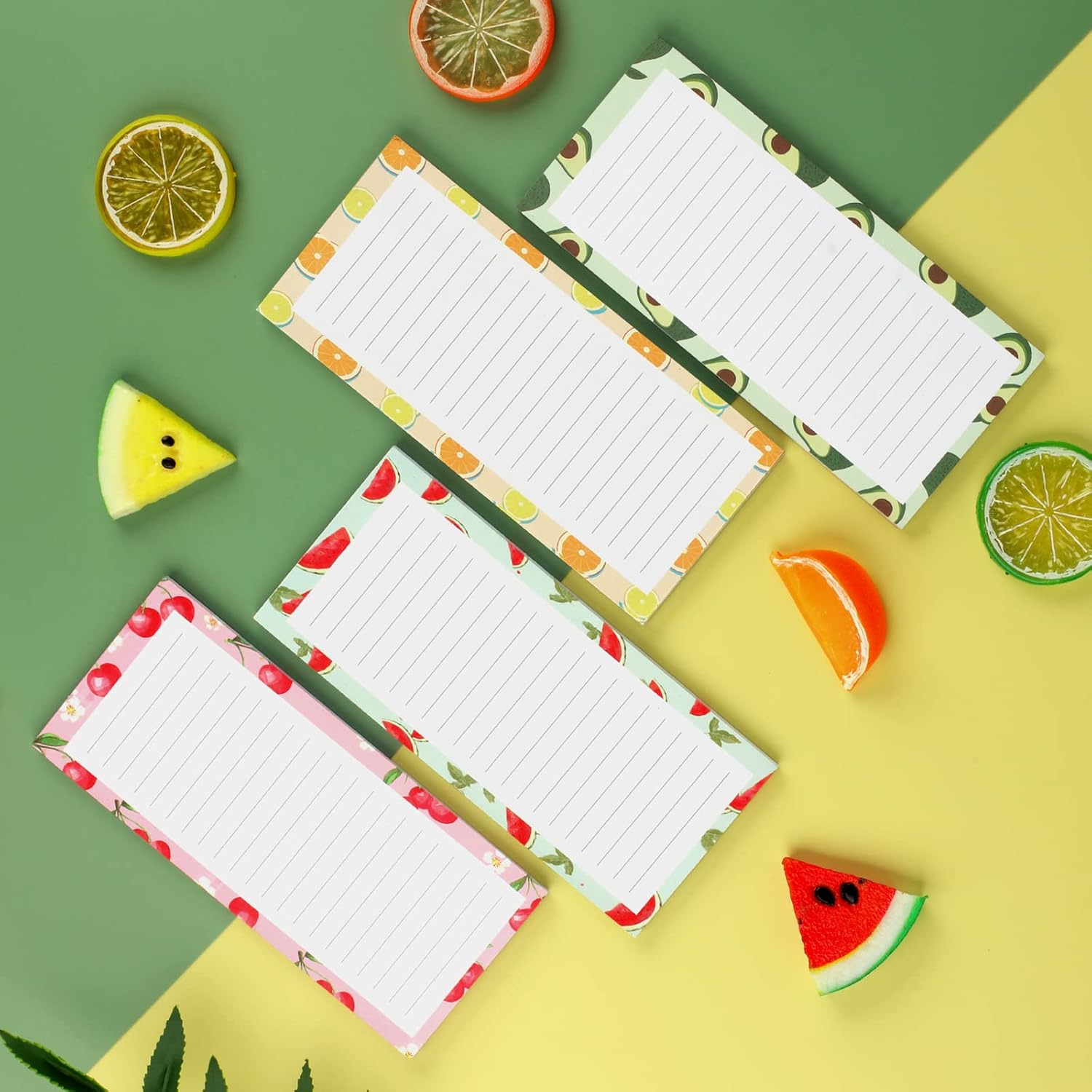 4 Pack Magnetic Notepads for Refrigerator, Grocery List Magnet Pad Fridge, Fruit Design Full Back Shopping Lists, 50 Sheets Per Note Pads - - Image 5