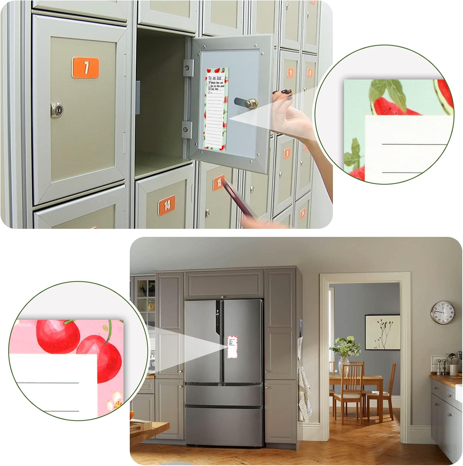 4 Pack Magnetic Notepads for Refrigerator, Grocery List Magnet Pad Fridge, Fruit Design Full Back Shopping Lists, 50 Sheets Per Note Pads - - Image 6