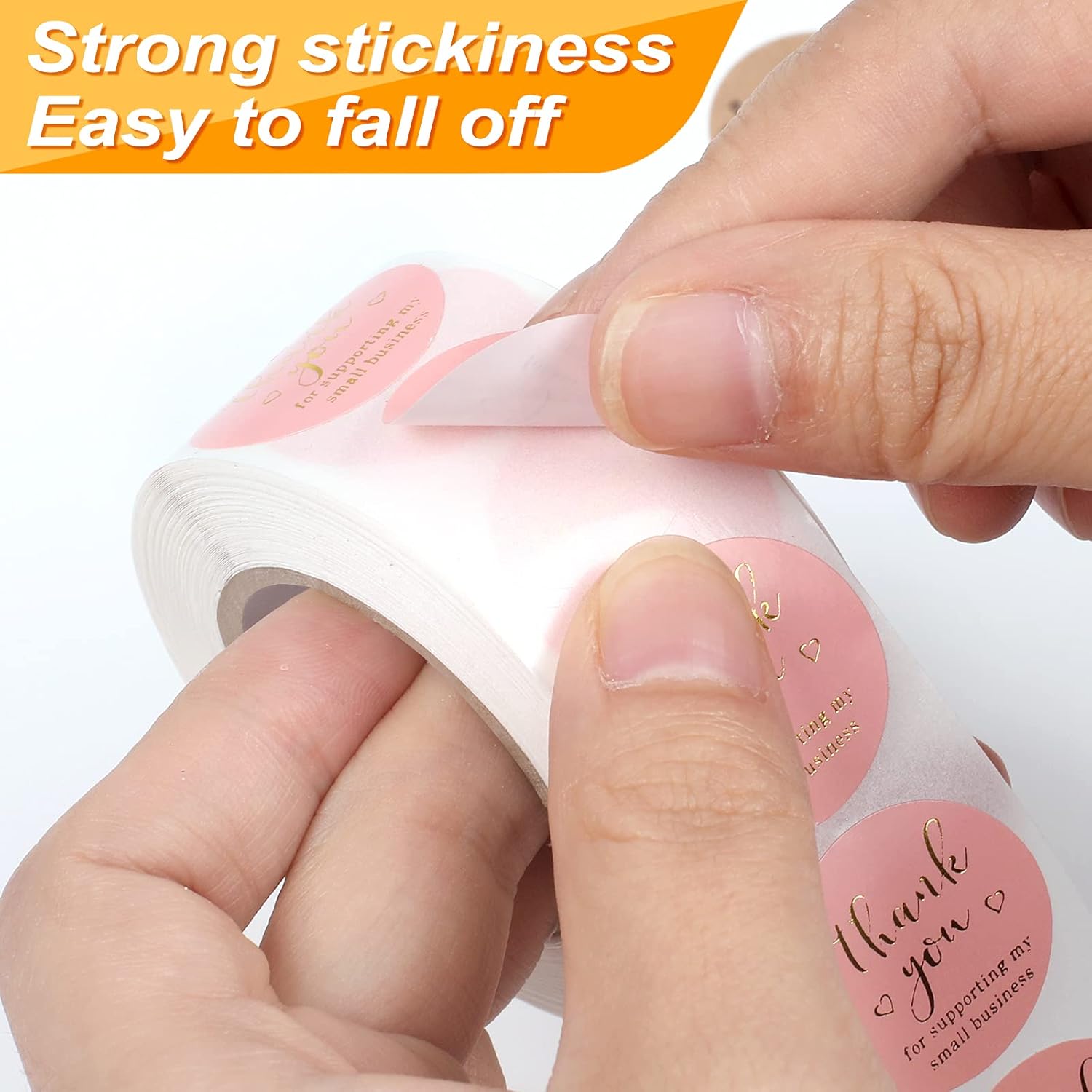 Thank You Round Stickers for Supporting My Small Business Adhesive Labels, 3-Color, 1inch (2000Pcs, 4 Rolls, Each roll 500Pcs) - - Image 4