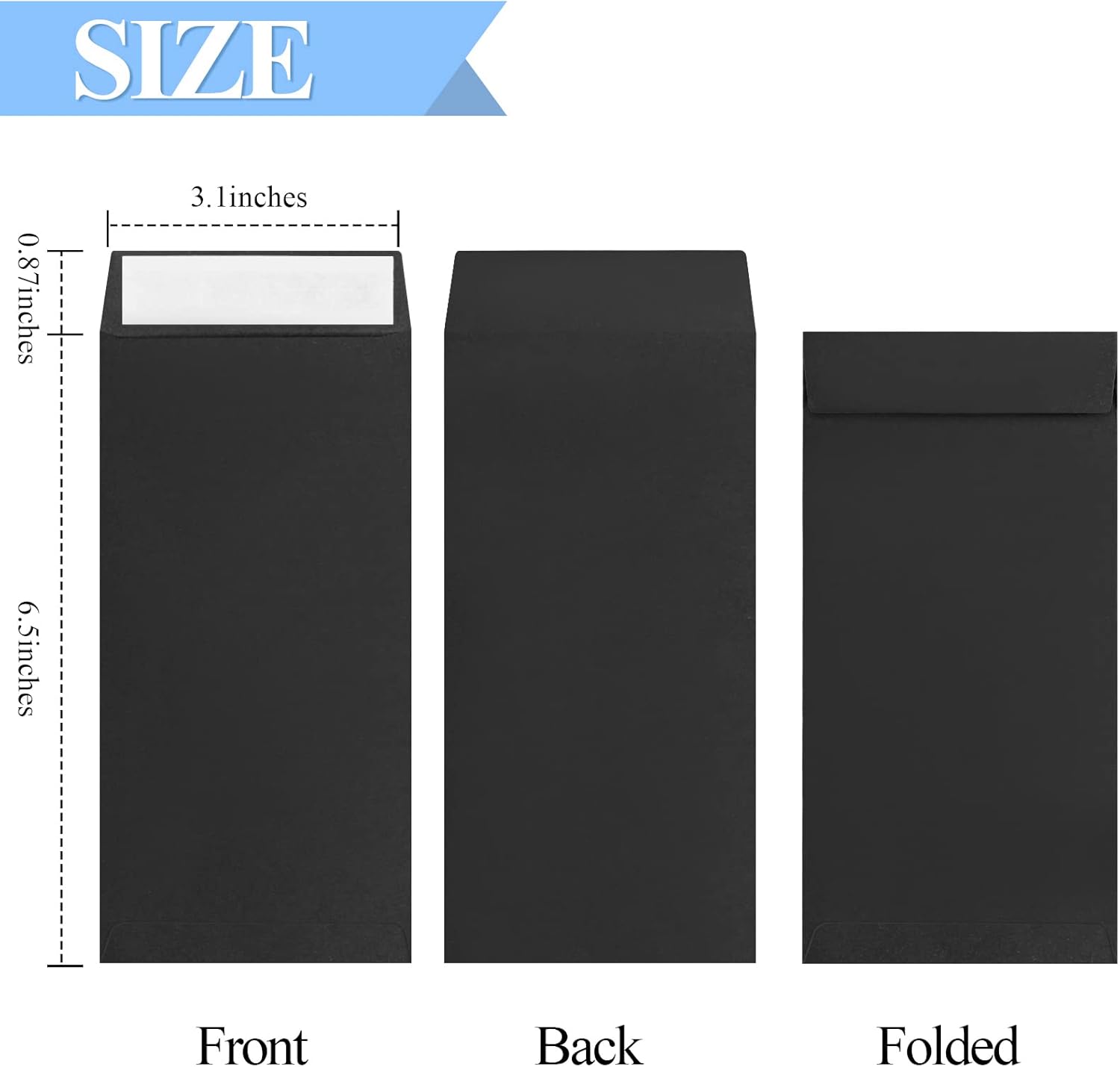 BONUS++ Envelope Set - 120 Envelopes for Cash, Checks, & Tickets; 80GSM, 3.2x6.6 inch Black Perfect Cash Challenge Savers 3.2x6.6in (Pack of 1) - Image 2