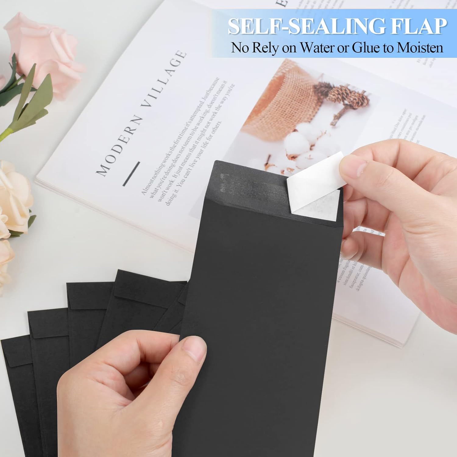 BONUS++ Envelope Set - 120 Envelopes for Cash, Checks, & Tickets; 80GSM, 3.2x6.6 inch Black Perfect Cash Challenge Savers 3.2x6.6in (Pack of 1) - Image 3