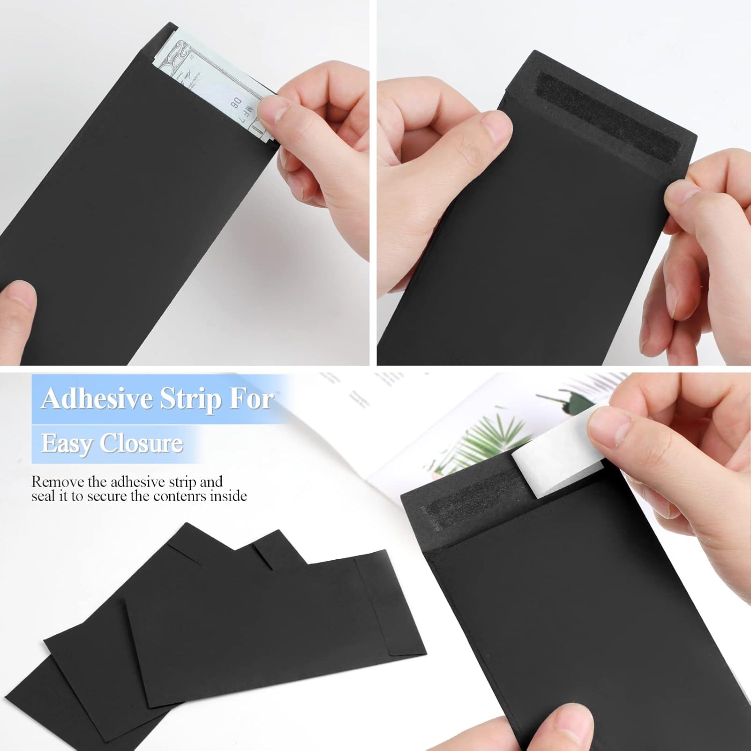 BONUS++ Envelope Set - 120 Envelopes for Cash, Checks, & Tickets; 80GSM, 3.2x6.6 inch Black Perfect Cash Challenge Savers 3.2x6.6in (Pack of 1) - Image 6