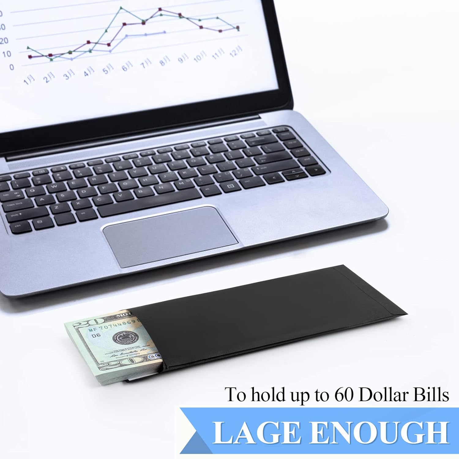 BONUS++ Envelope Set - 120 Envelopes for Cash, Checks, & Tickets; 80GSM, 3.2x6.6 inch Black Perfect Cash Challenge Savers 3.2x6.6in (Pack of 1) - Image 7
