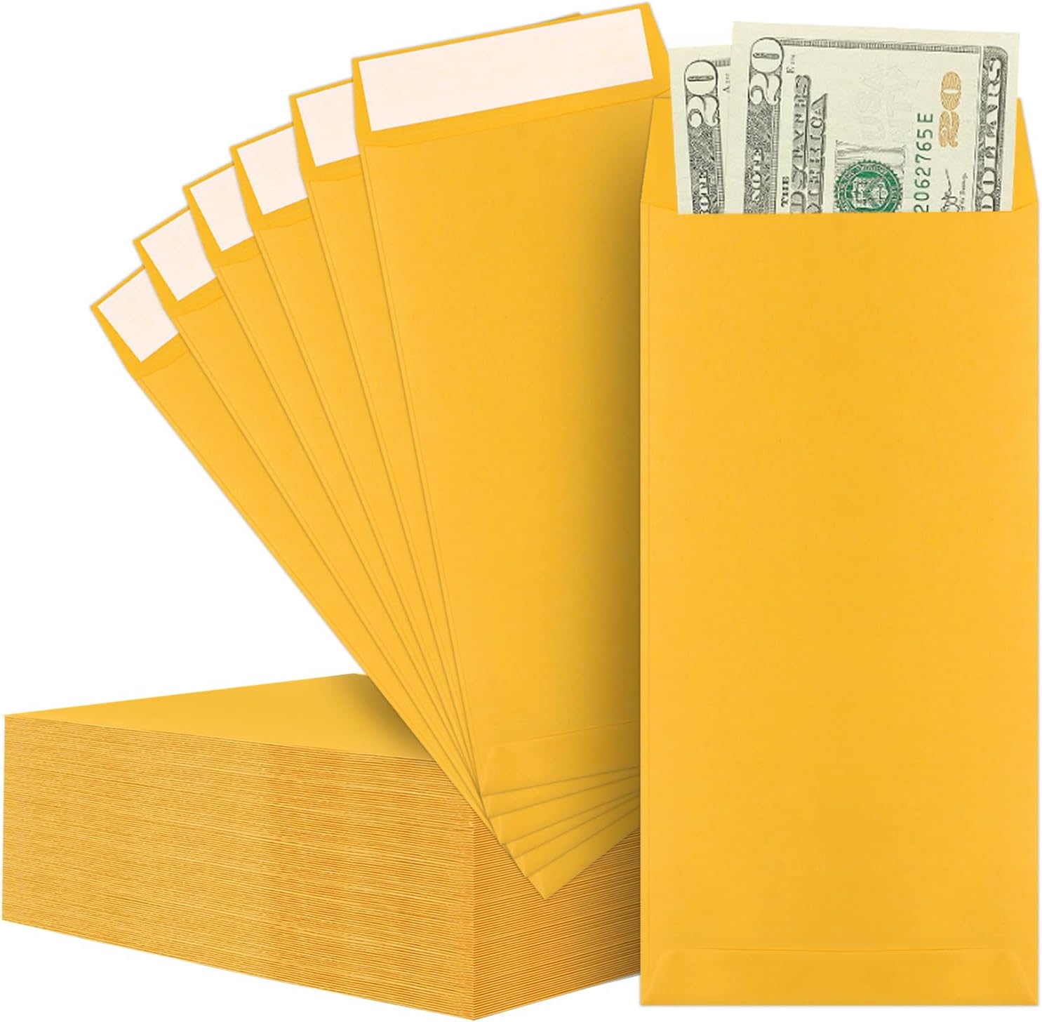 Cash Envelopes-120 Envelopes Money Saving Challenge, 3.2x6.6inch for Cash, Brown Kraft Paper Envelopes, Budgeting, Coins, Checks, Gift Cards & Tickets - - Image 1