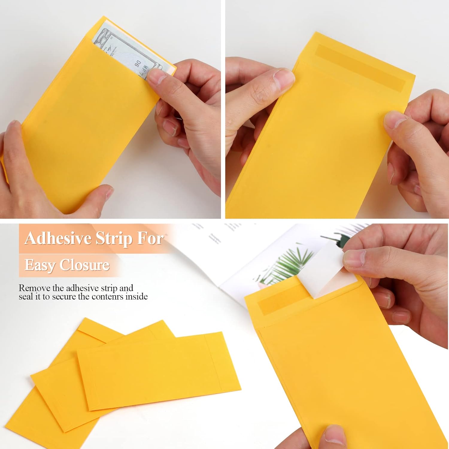 Cash Envelopes-120 Envelopes Money Saving Challenge, 3.2x6.6inch for Cash, Brown Kraft Paper Envelopes, Budgeting, Coins, Checks, Gift Cards & Tickets - - Image 6