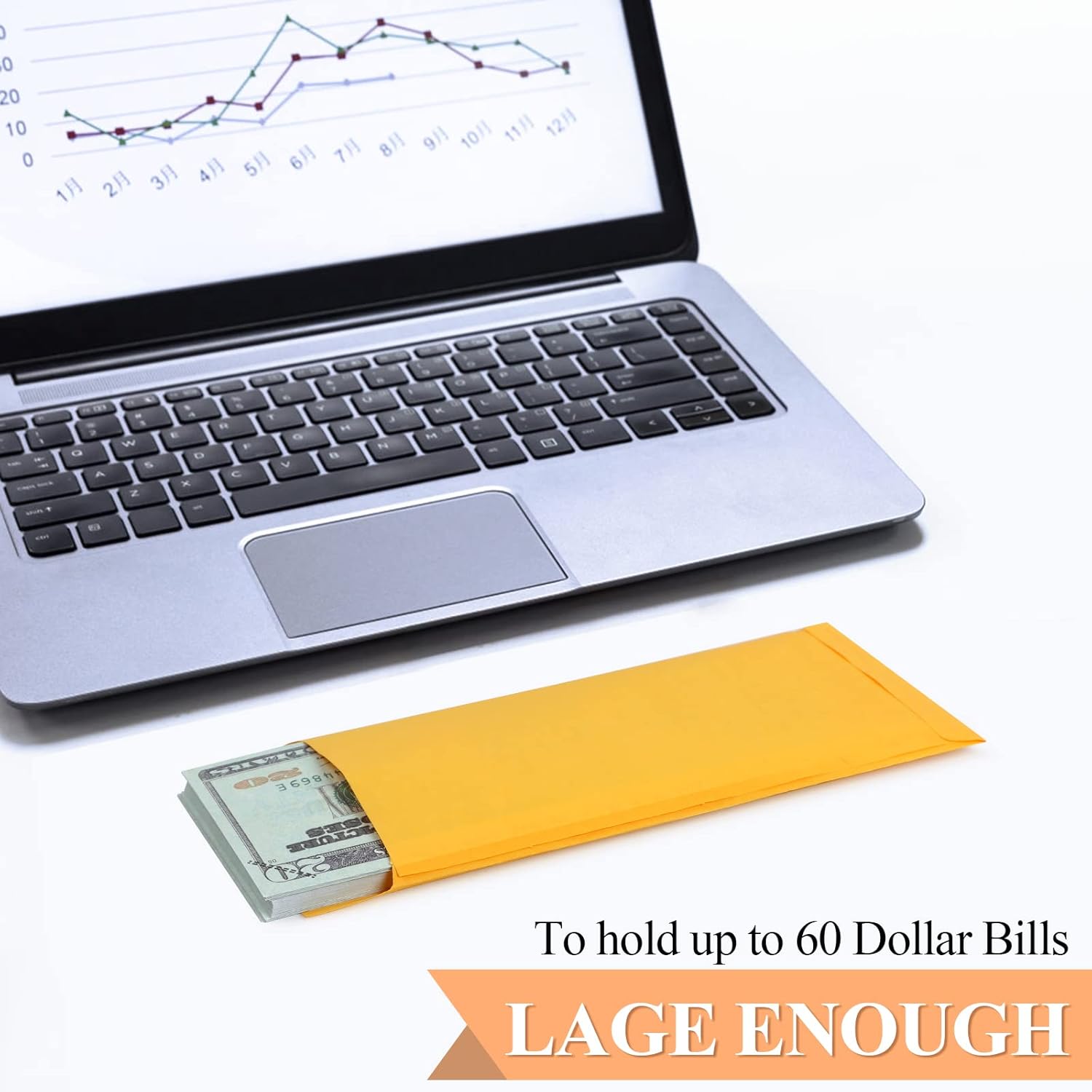 Cash Envelopes-120 Envelopes Money Saving Challenge, 3.2x6.6inch for Cash, Brown Kraft Paper Envelopes, Budgeting, Coins, Checks, Gift Cards & Tickets - - Image 7