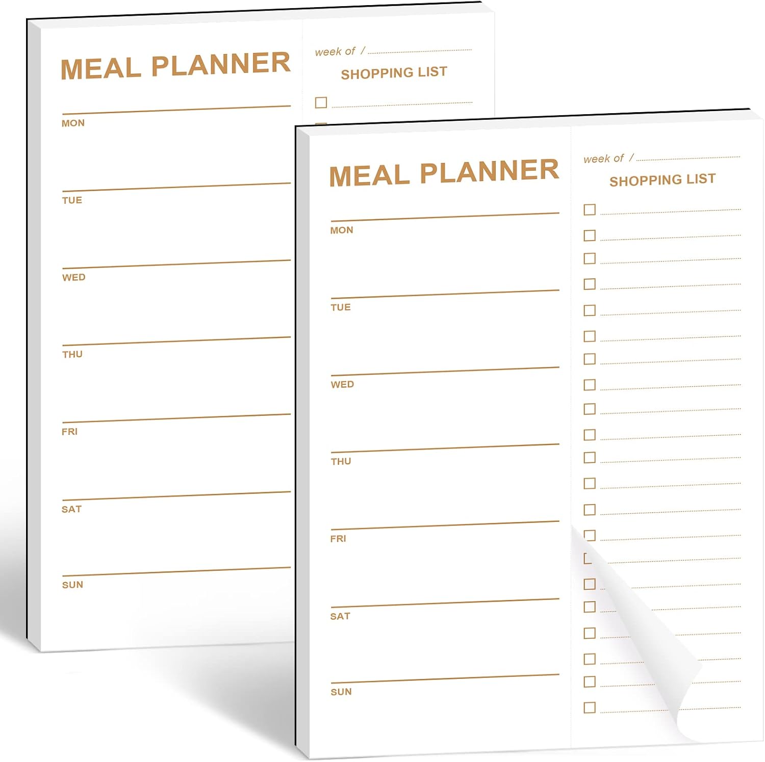 Weekly Meal Planner Magnetic, 2 Pack Undated Tear-off Sheets Planning Notepad, Magnetic for Refrigerator, Grocery List - - Image 1