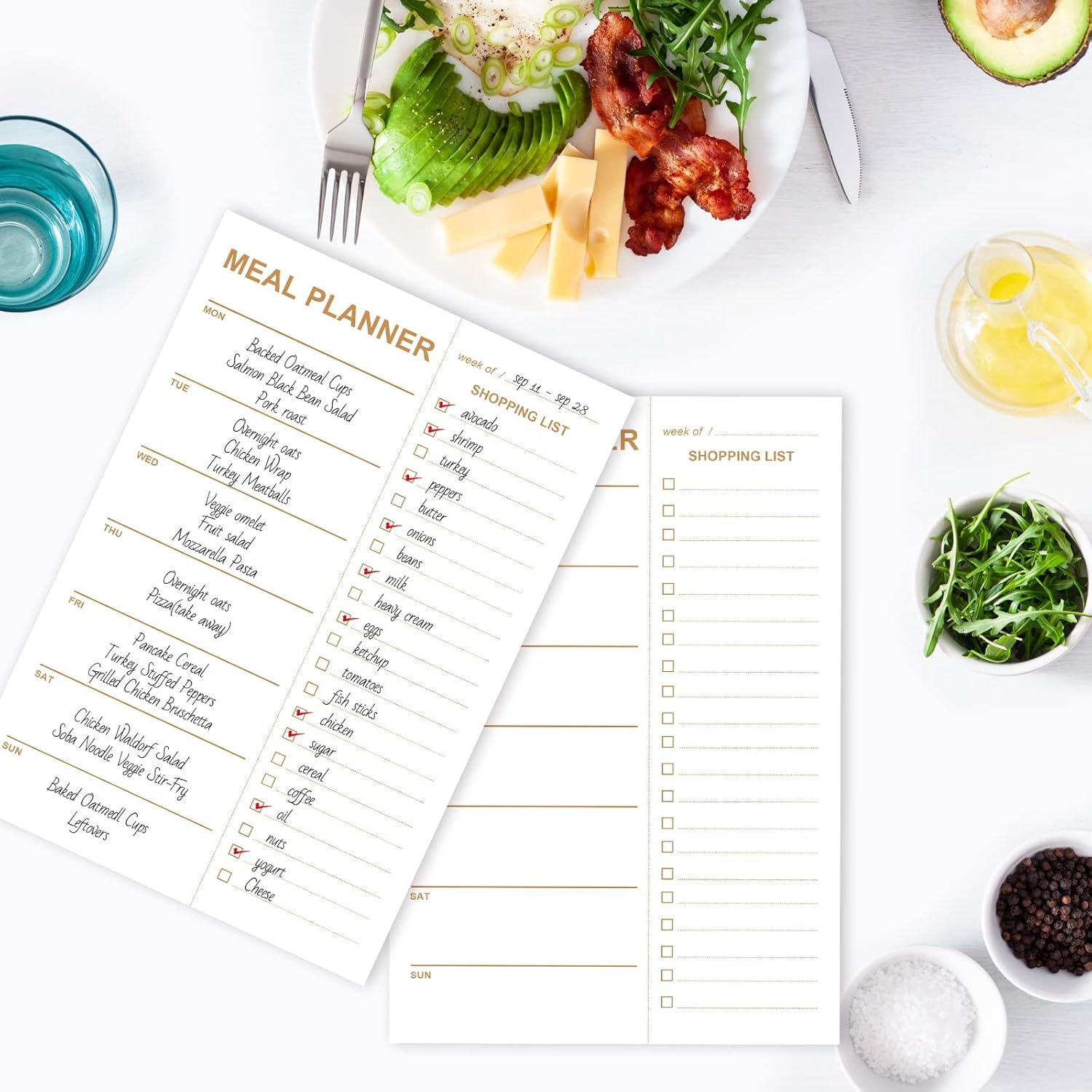 Weekly Meal Planner Magnetic, 2 Pack Undated Tear-off Sheets Planning Notepad, Magnetic for Refrigerator, Grocery List - - Image 7