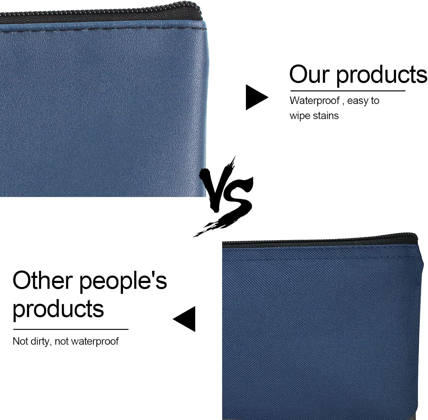 4 Pieces Money Bags With Zipper, 11x6.1 inch Pouch, Bank Bag, Cash Check Wallet, Cosmetics(navy) - Large - Image 5