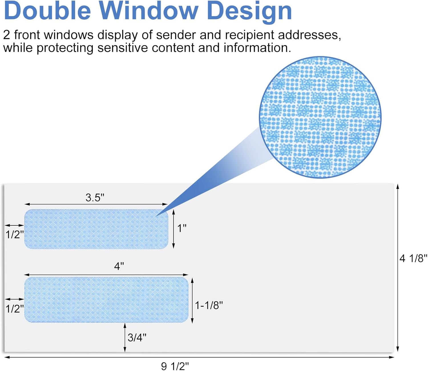#10 Window Envelopes 72P, Double Self Seal for Invoices, Statements and Business Checks, Size 4-1/8 x 9-1/2 Inches (White) - - Image 2