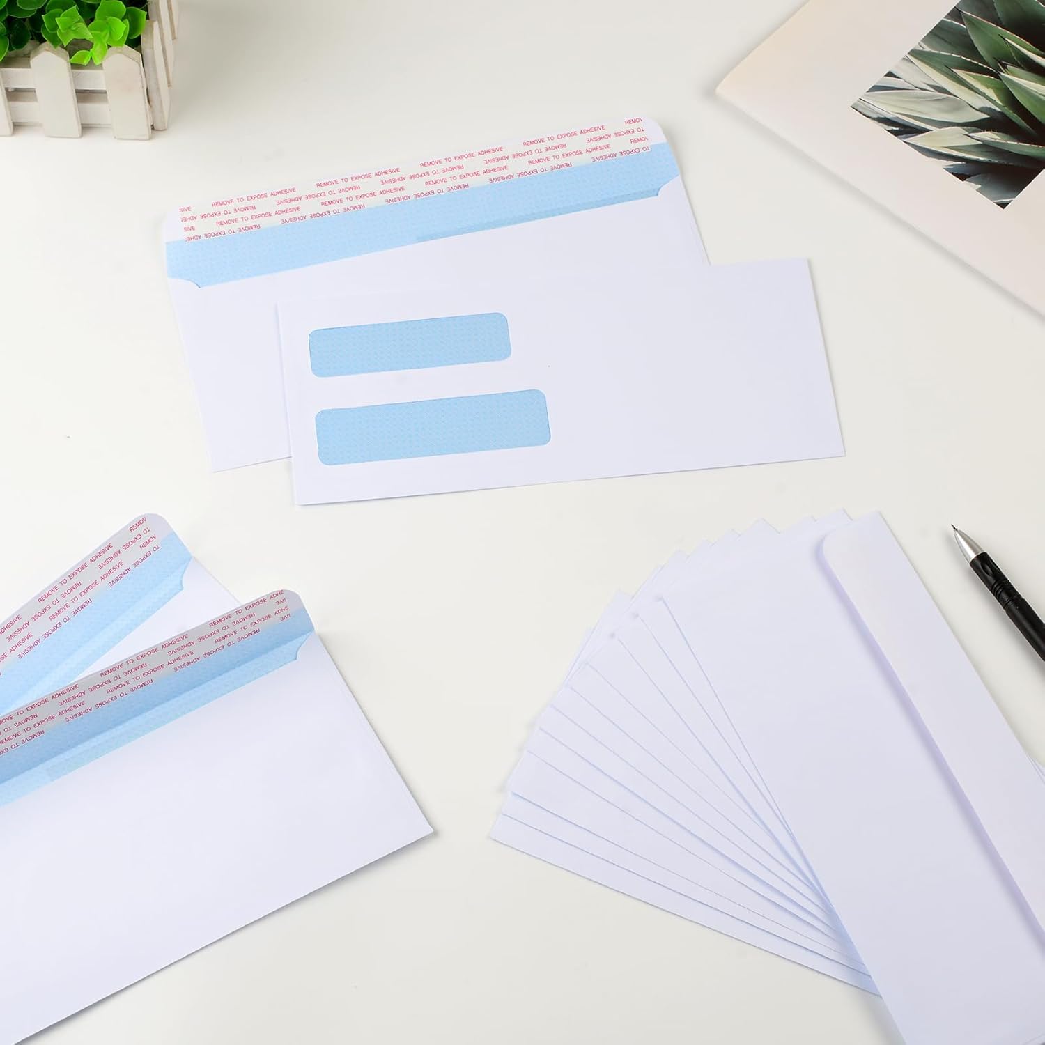 #10 Window Envelopes 72P, Double Self Seal for Invoices, Statements and Business Checks, Size 4-1/8 x 9-1/2 Inches (White) - - Image 7