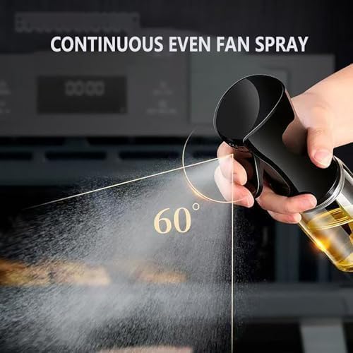 Oil Sprayer for Cooking- 200ml Glass Olive Mister, Spray Bottle, Kitchen Gadgets Accessories Air Fryer, Canola Spritzer, Widely Used Salad Making, Baking, Frying,BBQ Black - - Image 5