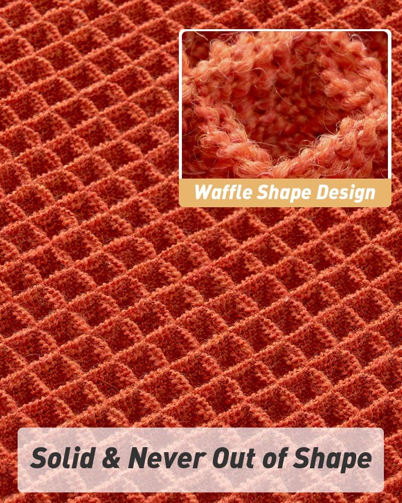 Upgraded Waffle Bath Mat, Super Absorbent Non Slip Mats for Bathroom Floor, Machine Washable Rugs with Tassels, Rubber Backed Mats, Ultra Soft, 20
