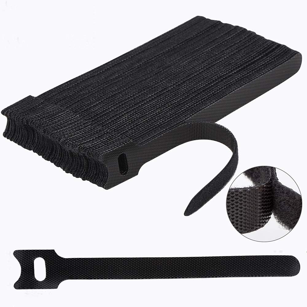 60 PCS 6 Inches Reusable Cable Ties, Adjustable Cord Straps Wire Organizer Wrap and Hook Loop Management - 6inches-60PCS - Image 1