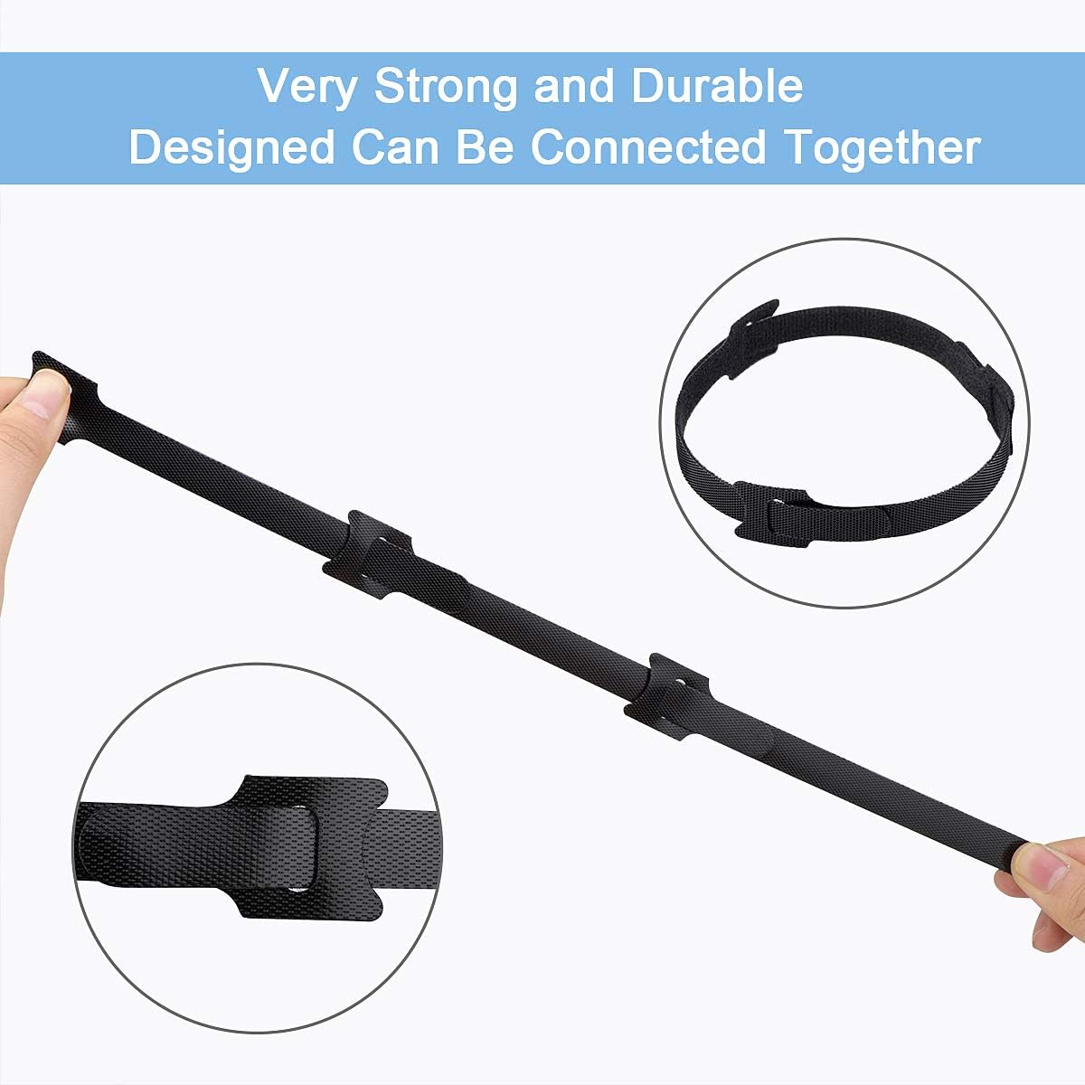 60 PCS 6 Inches Reusable Cable Ties, Adjustable Cord Straps Wire Organizer Wrap and Hook Loop Management - 6inches-60PCS - Image 6