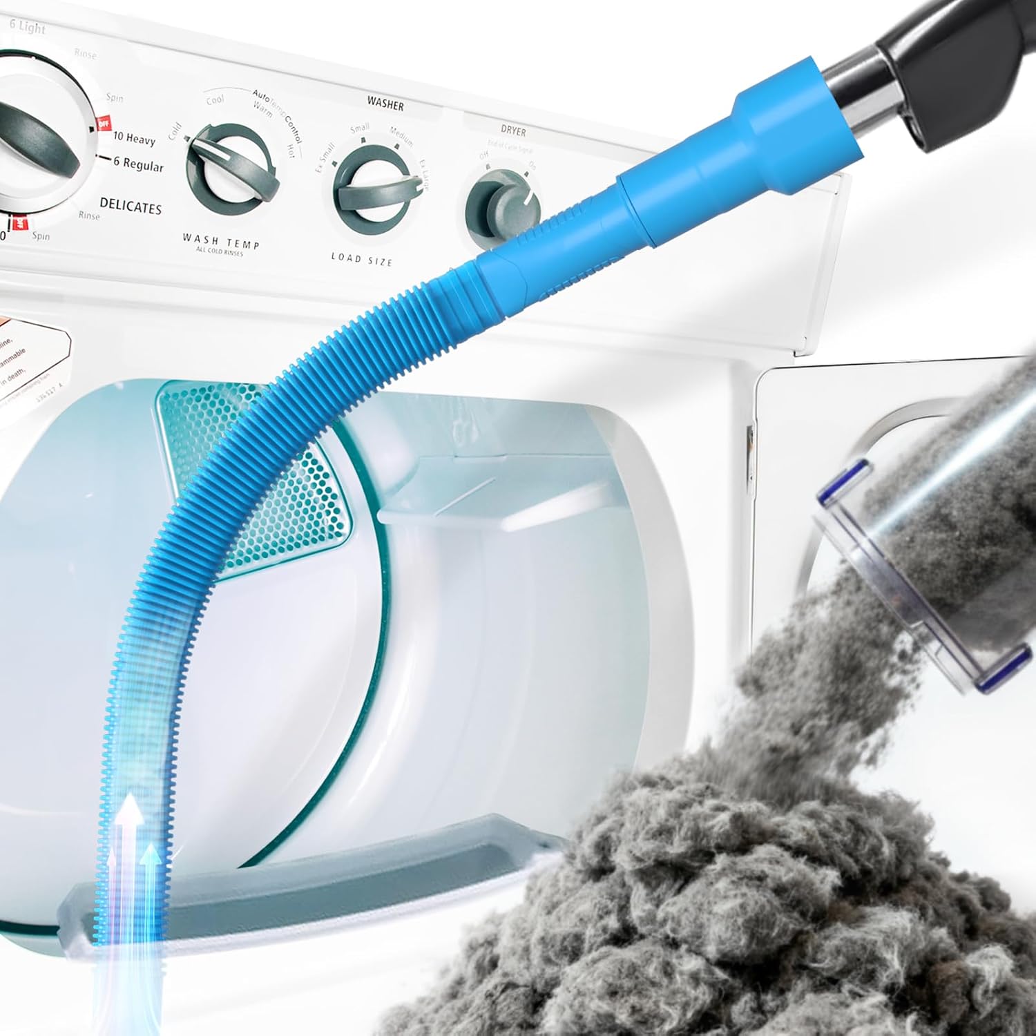 Dryer Vent Cleaner Kit Lint Vacuum Attachment Brush, Remover, Hose Replacement Parts,Duct Cleaning,Blue Blue - - Image 1