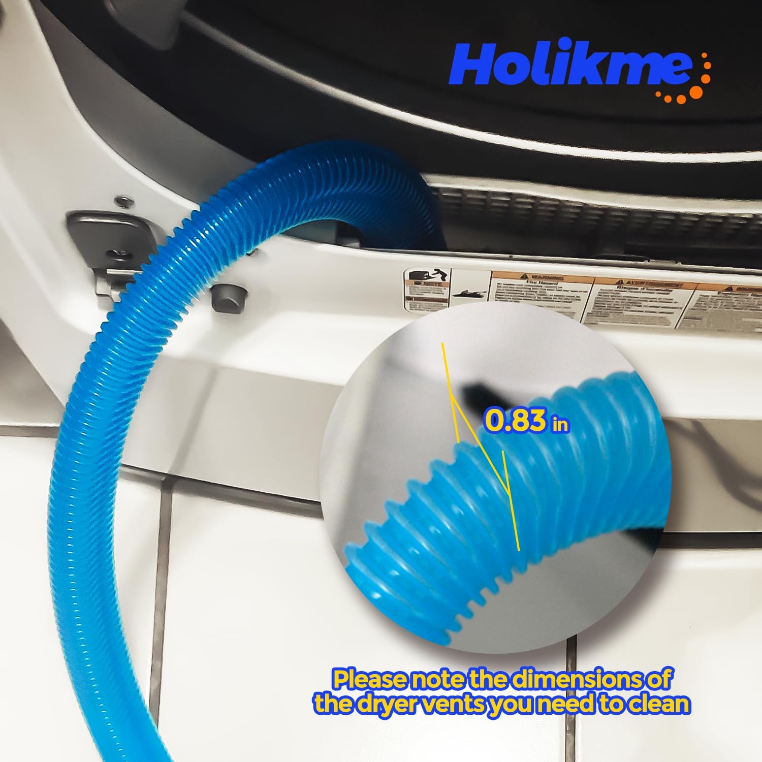 Dryer Vent Cleaner Kit Lint Vacuum Attachment Brush, Remover, Hose Replacement Parts,Duct Cleaning,Blue Blue - - Image 4