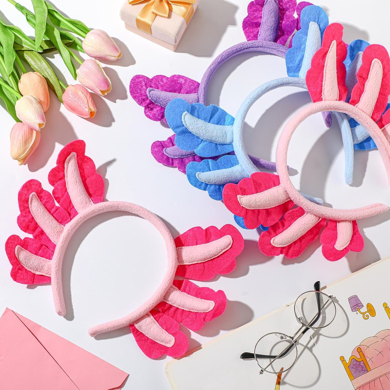 12 Pcs Halloween Axolotl Costume Headband Animal Ear Hair Hoop Headpiece Cosplay Party Favor for Women Adult Christmas Birthday Decor Accessory - - Image 8