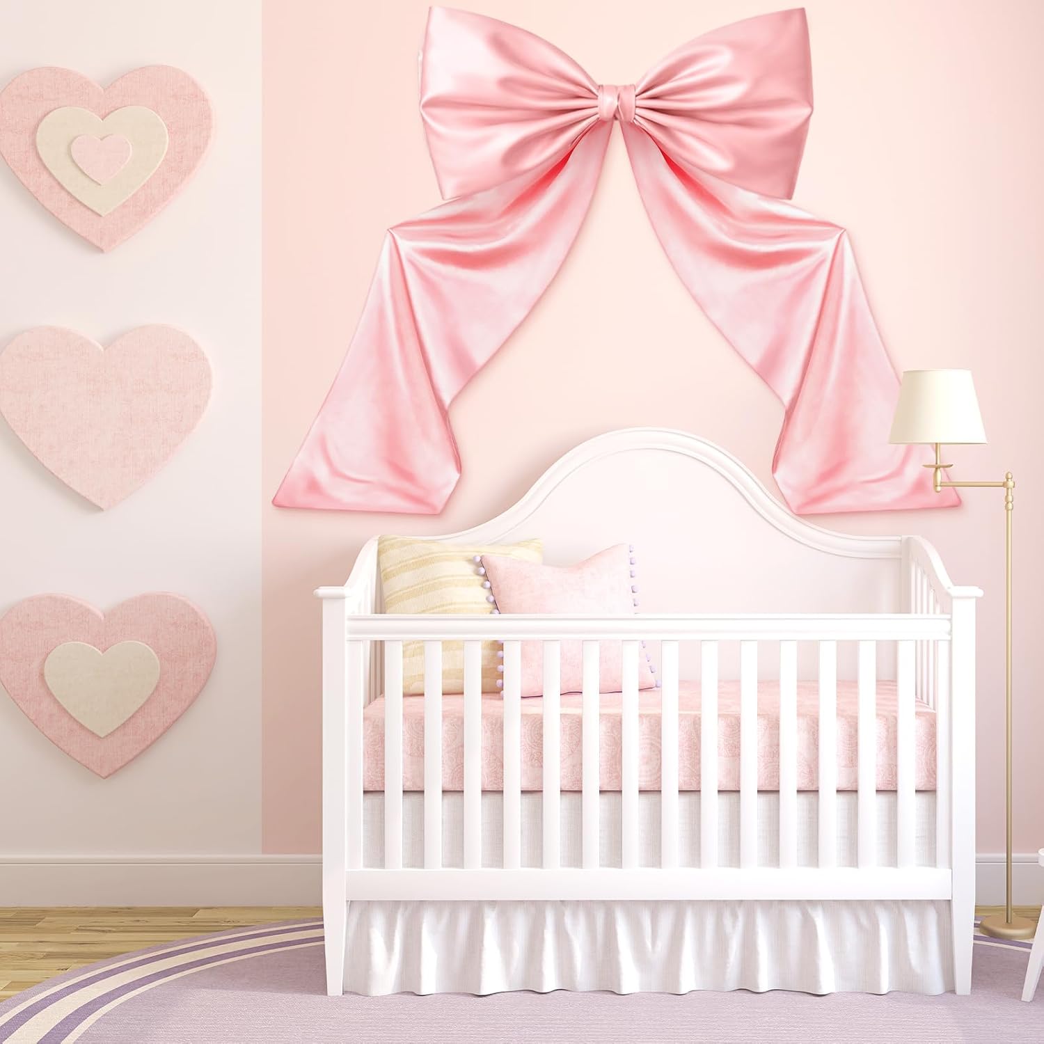 Large Pink Bow Decor Coquette Wall for Backdrop 24 x 36'' Big Giant Satin Ribbon Tie Birthday Wedding Bridal Baby Shower Party Ballerina Room Hanging Decoration(Lining Support) 36 Inches - Image 5