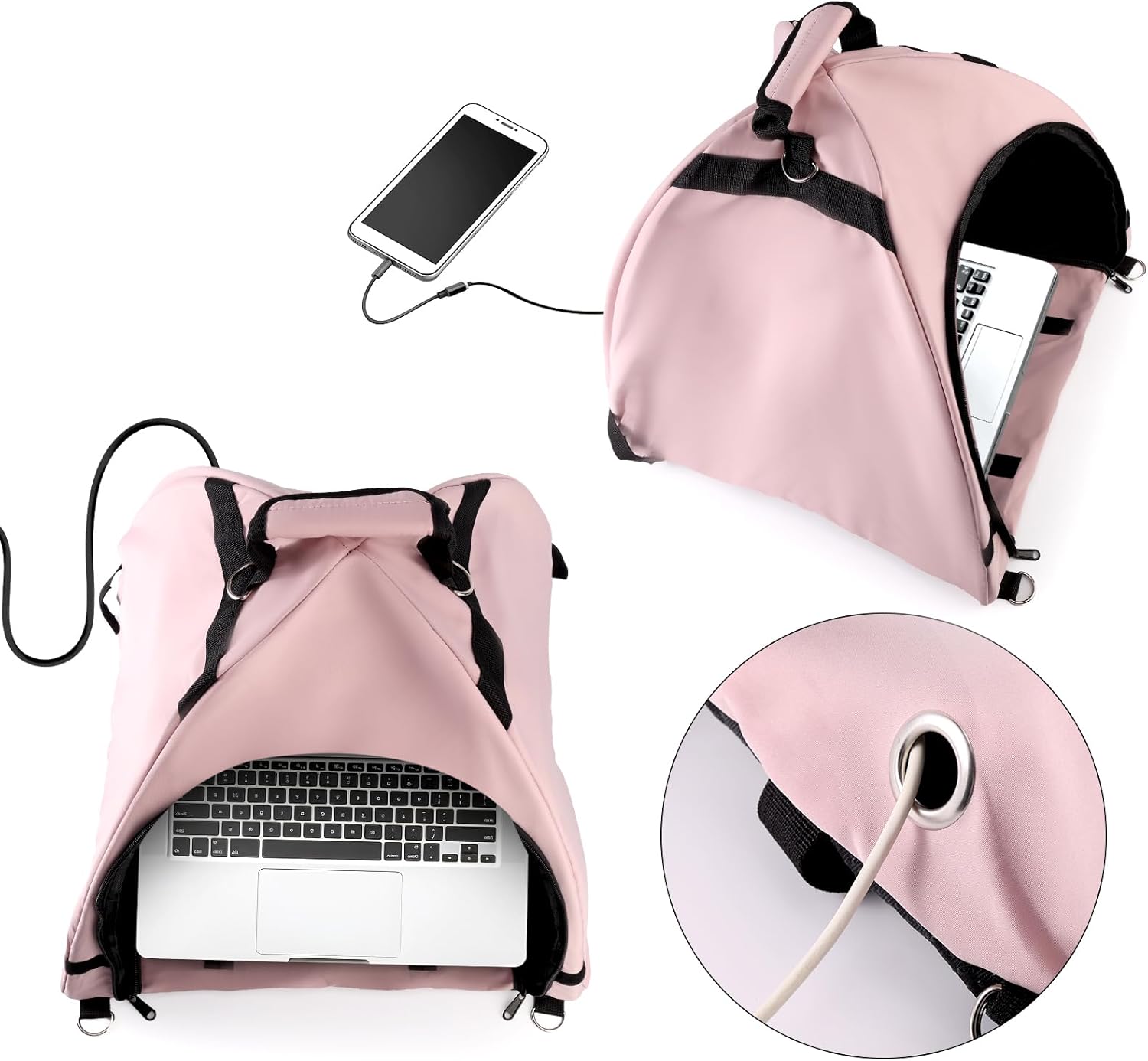 Laptop Tent, Sun Shade Waterproof Fabric Protective Hood for Computer Working Outside Accessories Part Glare Shield & Heat Reflective Awning Convertible Tote Outdoor (Pink) As Shown in the Picture - - Image 3