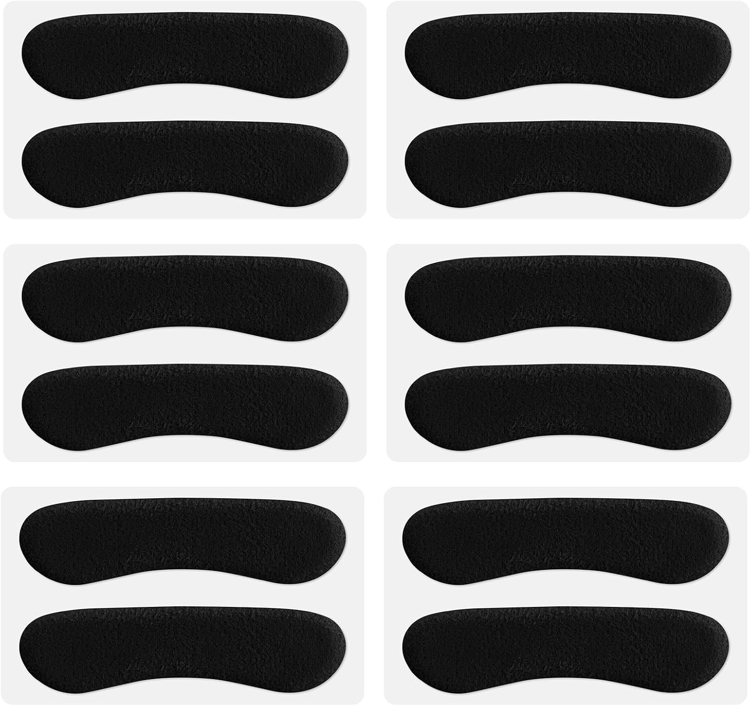 6 Pcs Sandal Strap Cushion Strips, Cushioning Insert Pads Self-Adhesive Soft Heel Grips Liner for Loose Shoes Prevent Friction Slipping (Black) Black - - Image 1