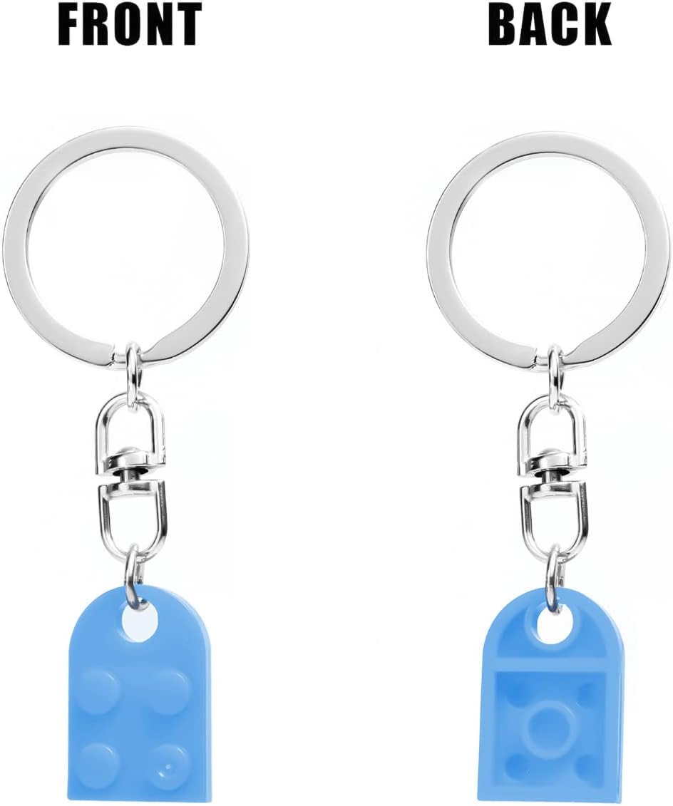 Heart Keychain Set, 2pcs Matching Couple Keychains Small Decorations for Party, Valentine's Gift Girlfriend or Boyfriend (Light Blue) - - Image 3