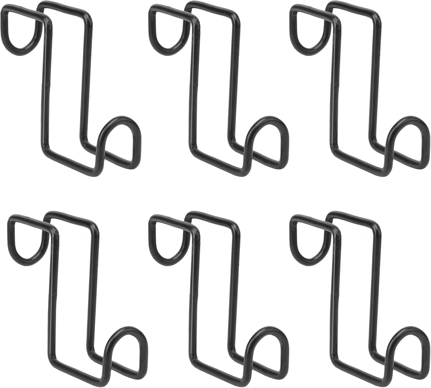 6pcs 4 Inch Tack Hook, Heavy Duty Metal Over Rail Hook for Hanging Horse Bridles,Buckets(Black) - - Image 1
