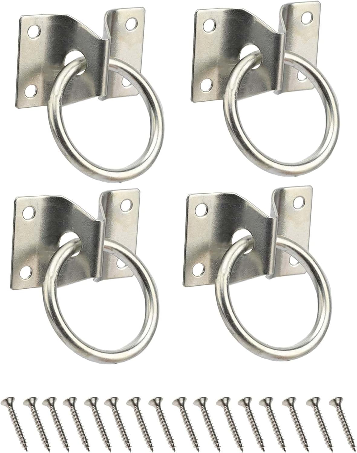 4PCS Cross Tie Ring for Horse,Block Hitching with Screws Horse Stall Stable - - Image 1