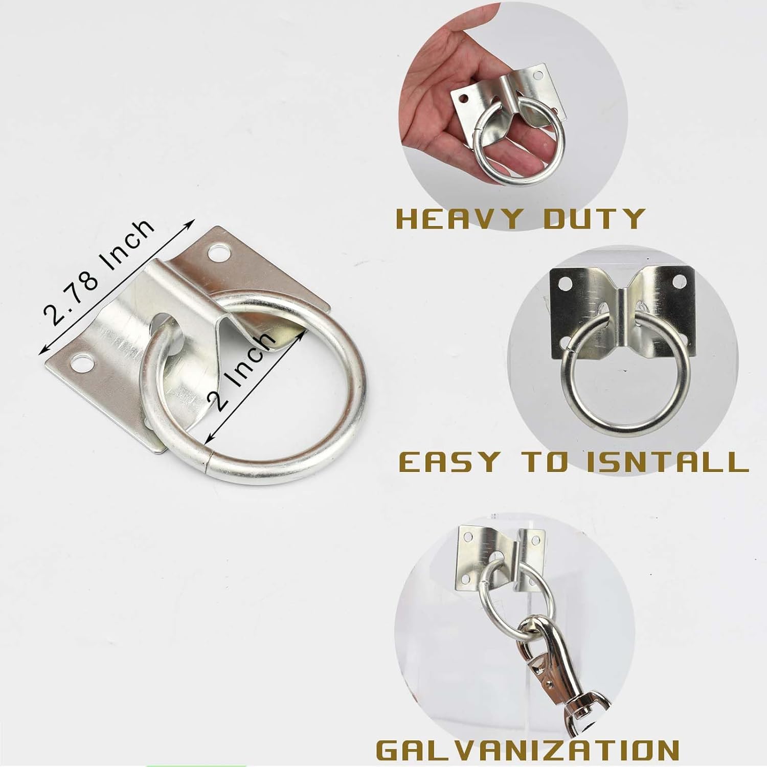 4PCS Cross Tie Ring for Horse,Block Hitching with Screws Horse Stall Stable - - Image 2