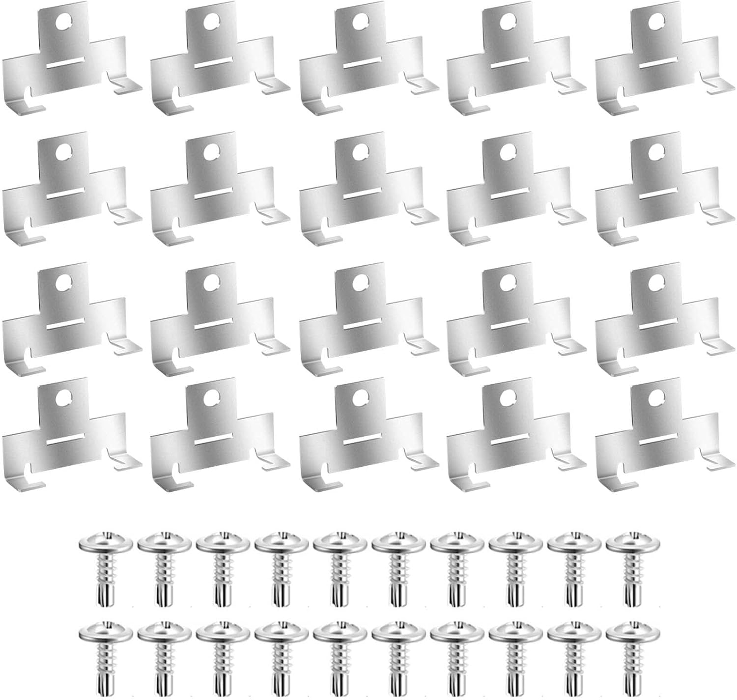 20pcs Recessed Light Clips,304 Stainless Steel Retrofit Downlight Housing C Clips with Self Tapping Screws for 5 to 6 Inch Cans - - Image 1