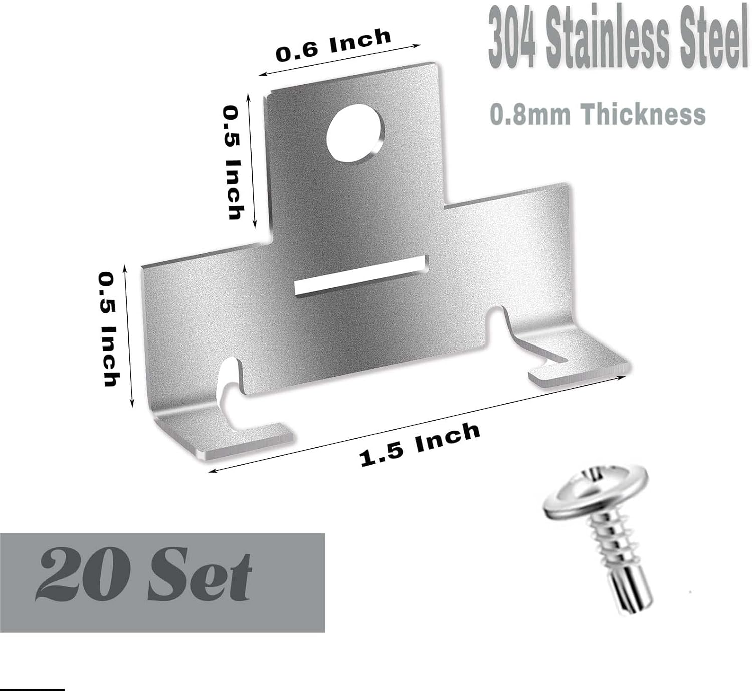 20pcs Recessed Light Clips,304 Stainless Steel Retrofit Downlight Housing C Clips with Self Tapping Screws for 5 to 6 Inch Cans - - Image 2