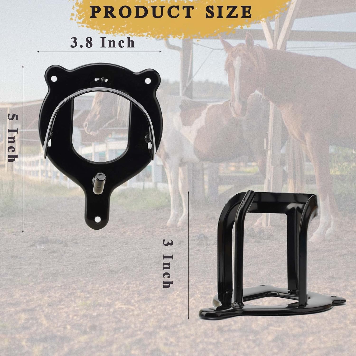 6 Counts Horse Bridle Rack Bracket Hooks Metal Halter Hanger with Tubes and Screws for Barn Supplies, Black - - Image 3