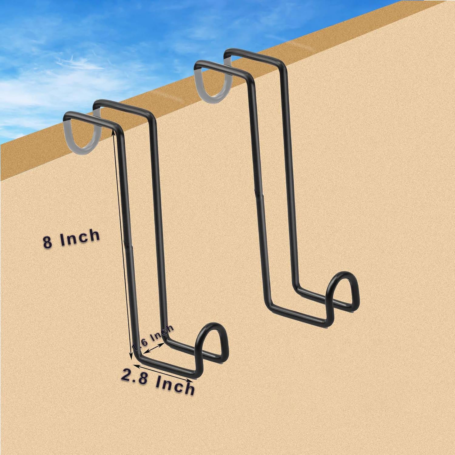 6Pack 8 Inch Tack Hook Heavy Duty Metal Over Rail Hooks Stall for Hanging Horse Bridles Halters and Buckets - - Image 2