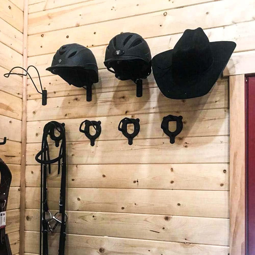 Wall Mounted Equestrian Helmet Rack,Metal Holder for Motorcycle Bike Baseball - - Image 3
