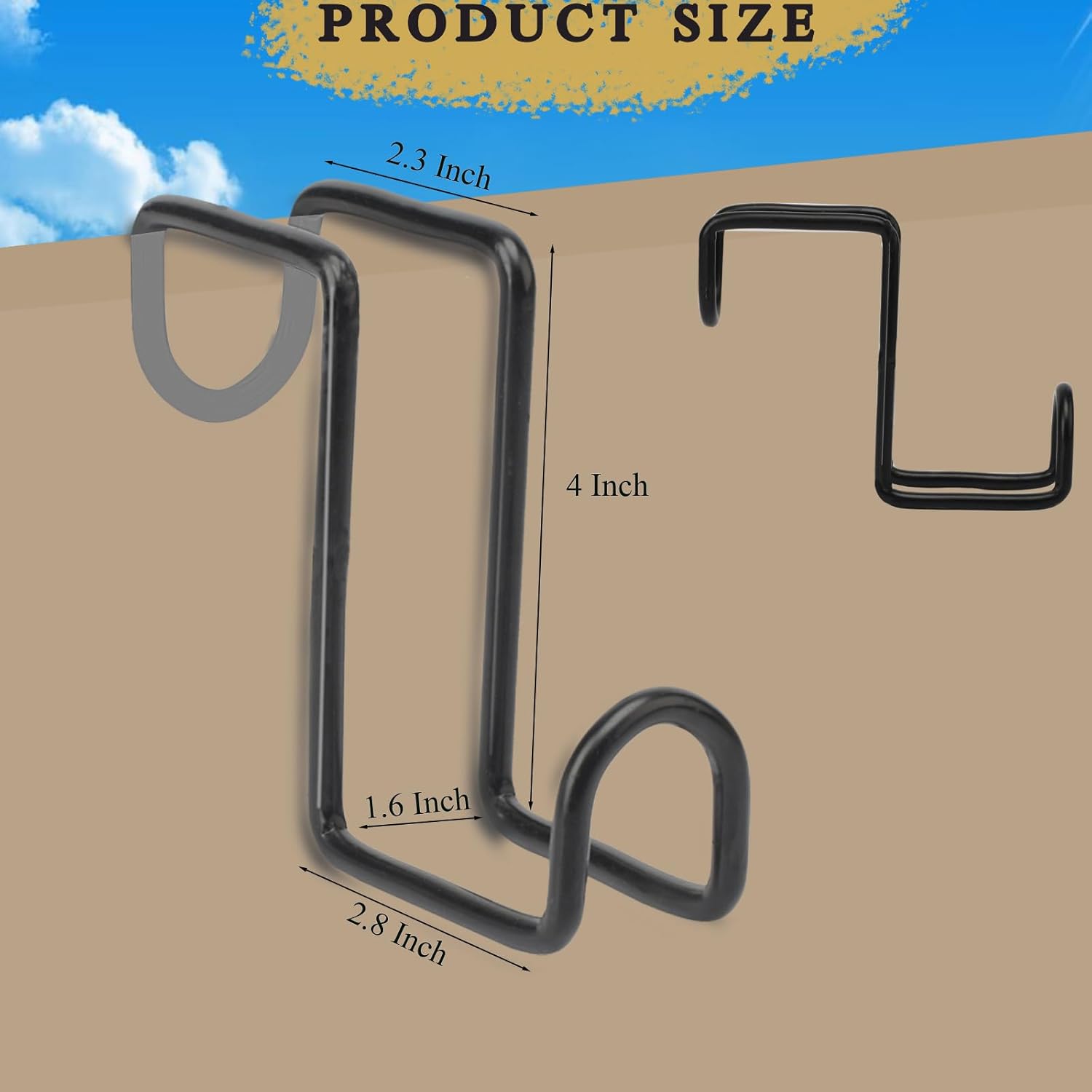 2PCS 4 Inch Tack Hook Heavy Duty Metal Birdle Water Bucket Hanger for Hanging Horse Bridles,Halter and Buckets(Black) - - Image 2