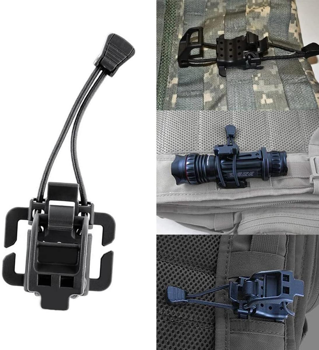 4 Pieces Tactical Gear Molle Clips Attachments Multifunction Hanging Buckle for Backpack Vest Black - - Image 2
