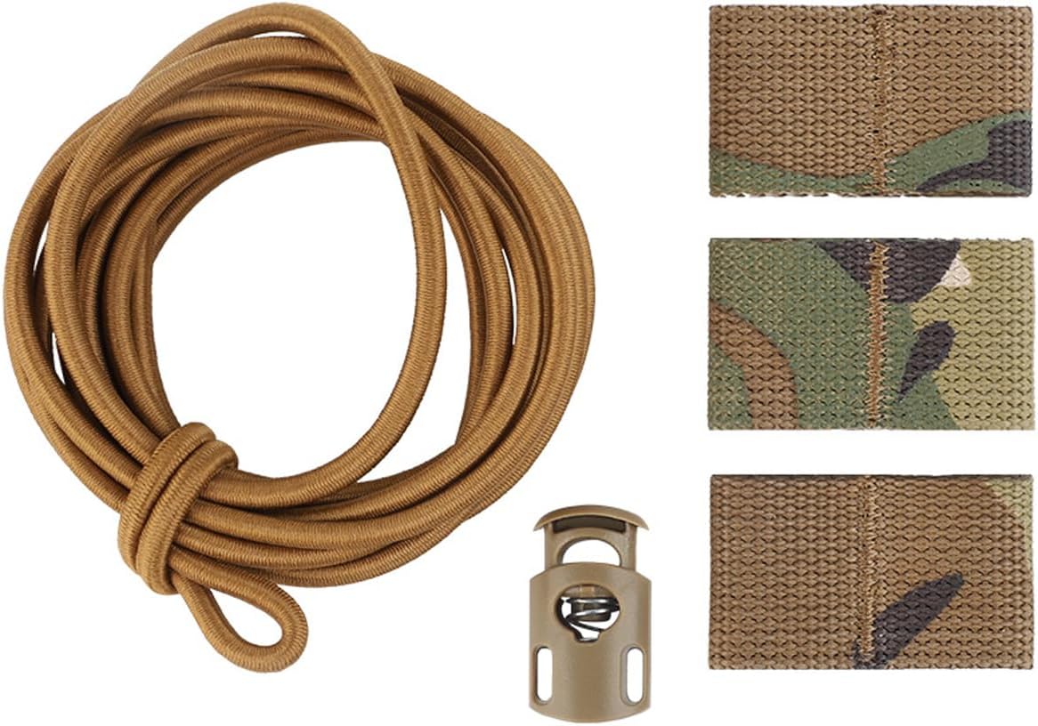 Tactical Flag Bungee Elastic Fastener Strap Shock Cord Retention Molle Webbing Loop Lock Secure Plate Carrier Attachment - - Image 1