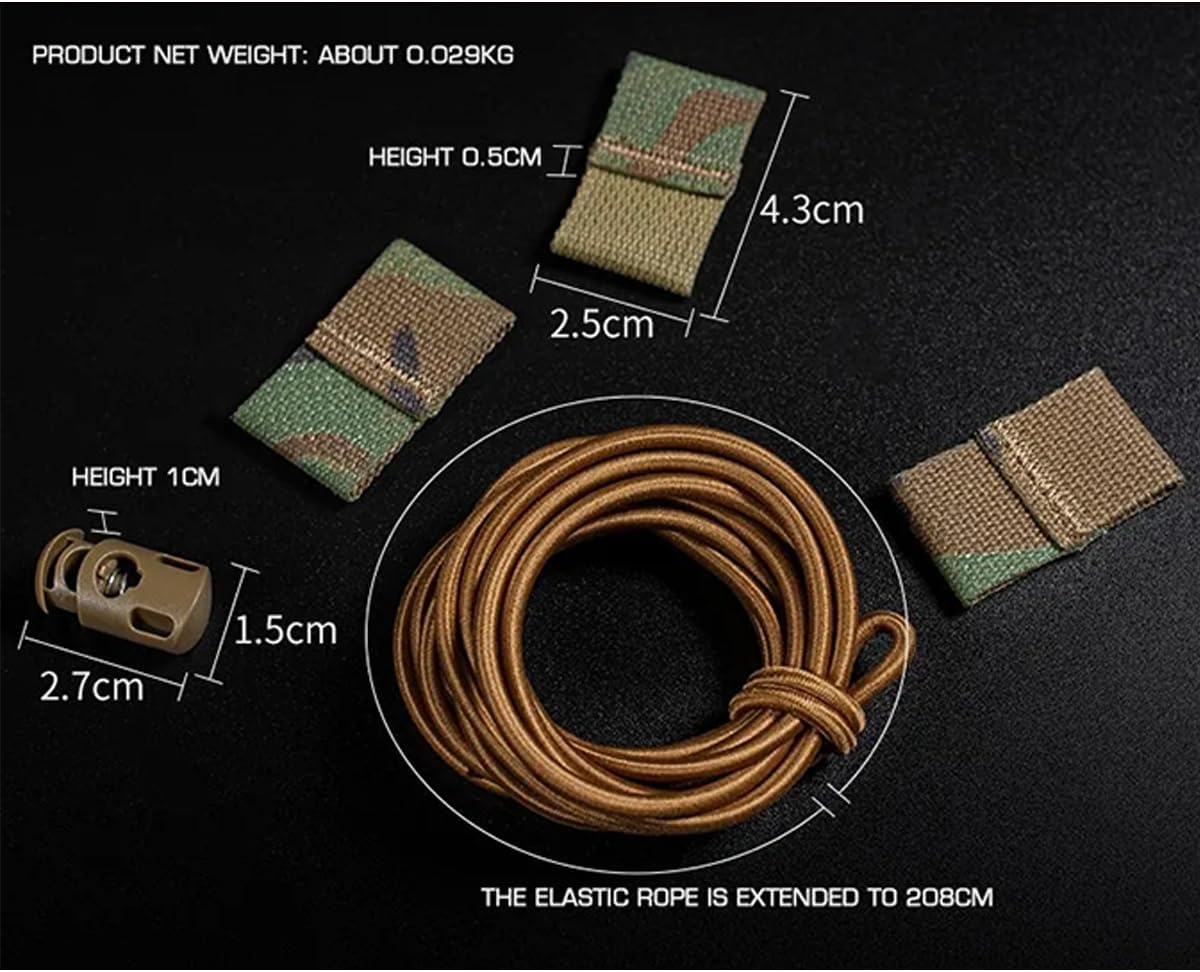 Tactical Flag Bungee Elastic Fastener Strap Shock Cord Retention Molle Webbing Loop Lock Secure Plate Carrier Attachment - - Image 7