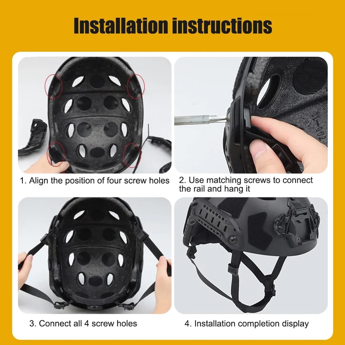 Tactical Helmet Strap Adjustable Chin Inner Suspension System with Bolts and Screws for Fast MICH IBH Airsoft Helmets khaki - - Image 5