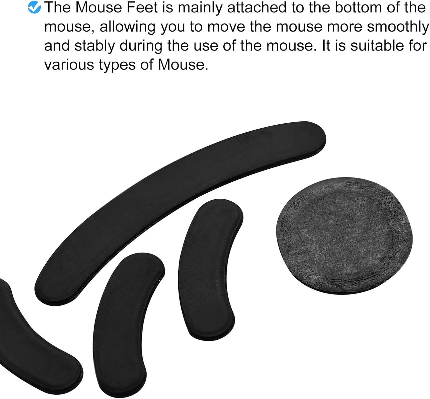 Rounded Curved Edges Mouse Feet Skates Pads 0.8mm w Cleaning Paper for G PRO Wireless Gaming Replacement Black 5Pcs/3 Set - - Image 3