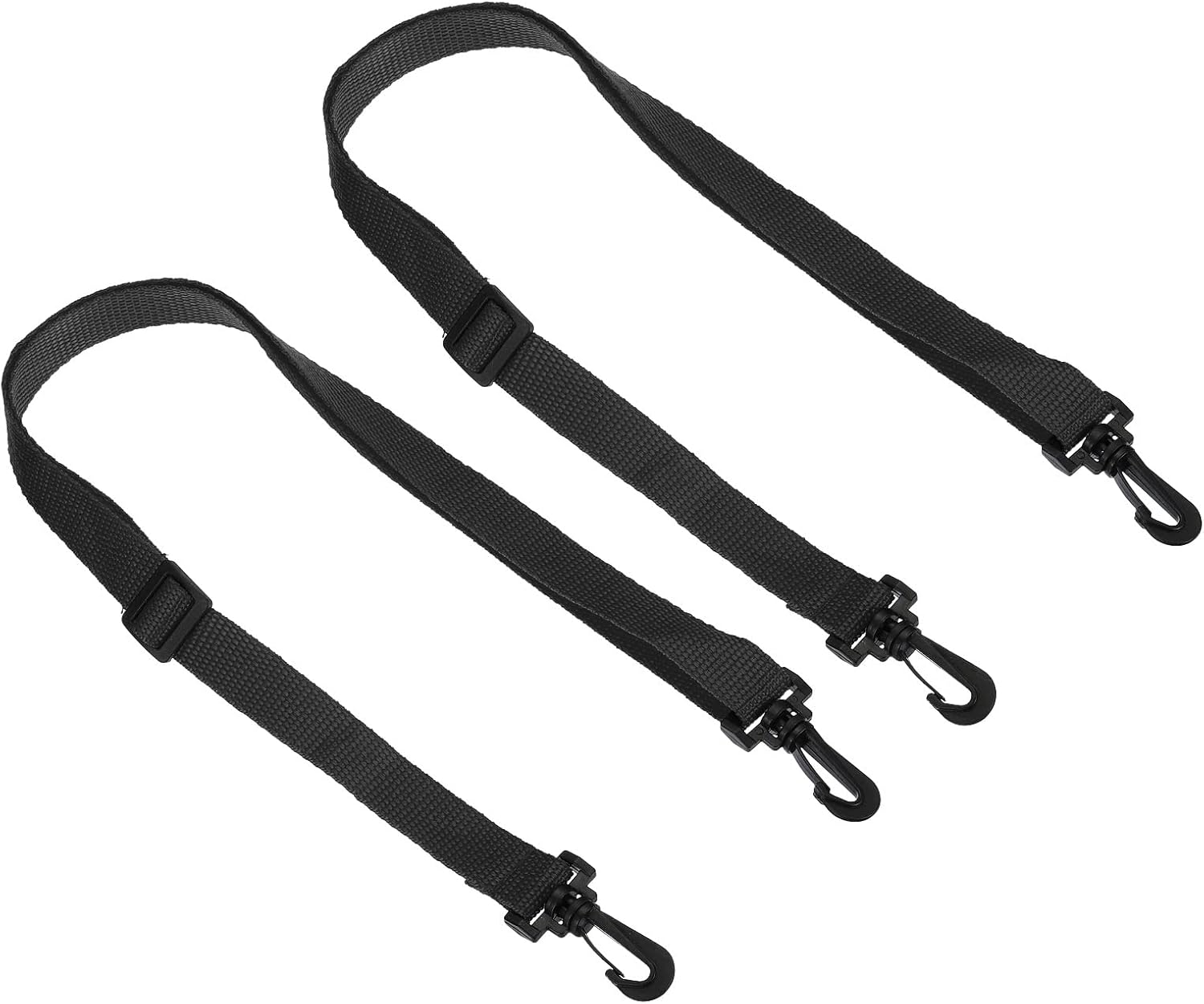 20mmx1.1m Replacement Shoulder Strap, 2 Pack Adjustable Swivel Clips Hooks Buckle Slide Crossbody Bag Belt for Water Bottle Carrier Sling Bag, Black All - - Image 1