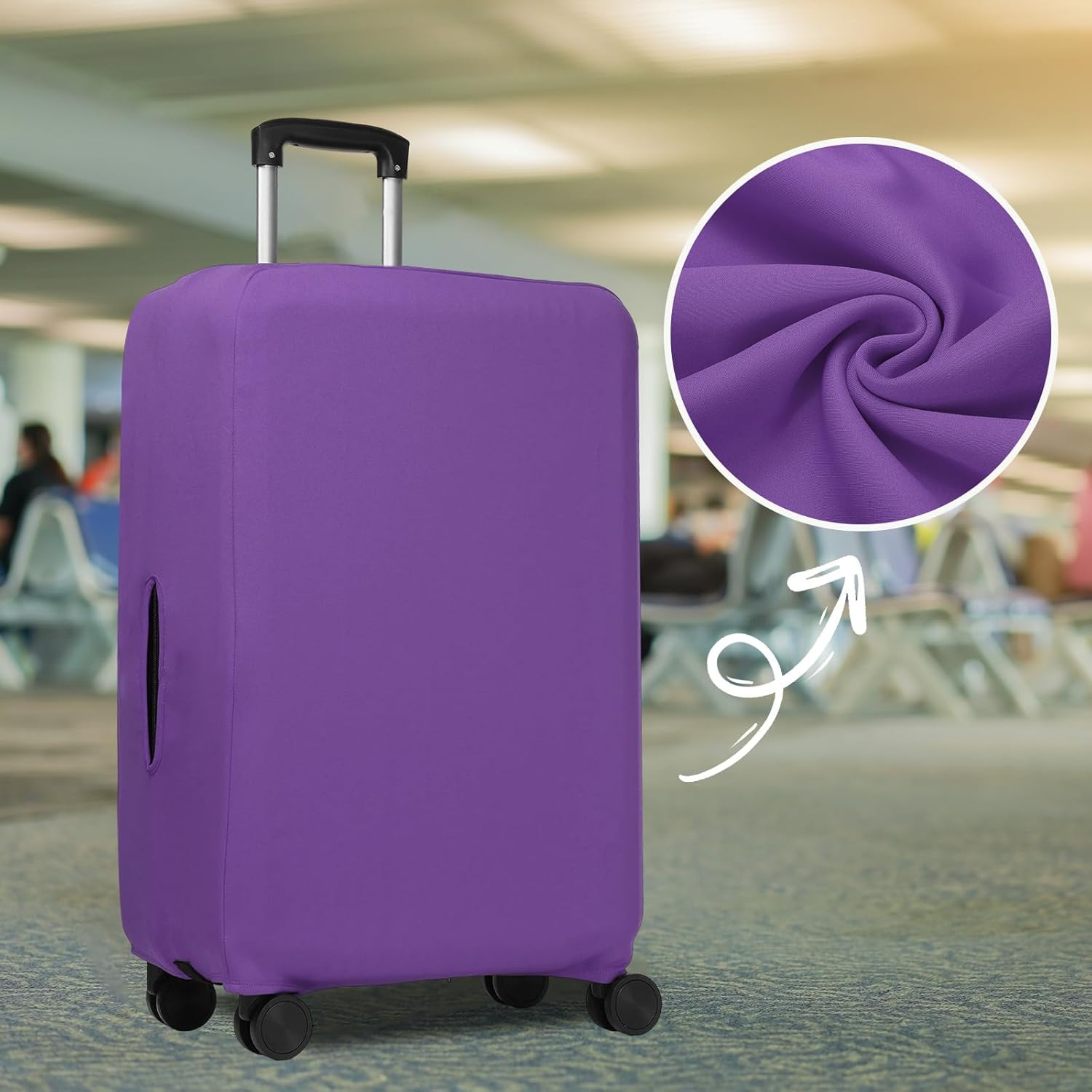 Luggage Cover, Suitcases Covers Elastic Carry on Protector Washable Scratch-Resistant Fits 22-24 Inch for Travel Business Trips, Violet inch - Image 4