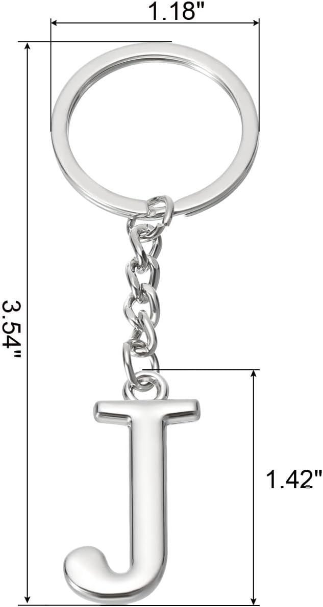 Initial Letter Key Chain, a Chain Pendant Ring J - - Image 2